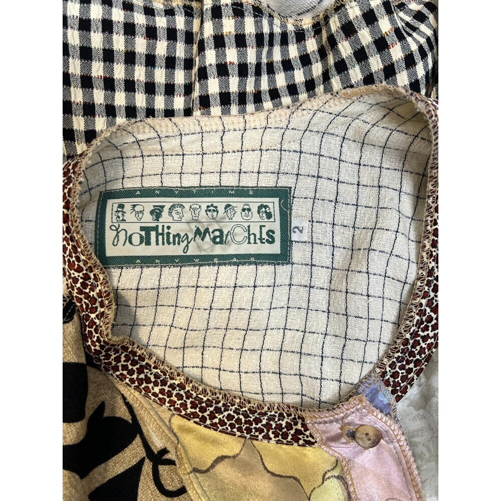Nothing Matches Patchwork Outfit Set Size 2 Large Vintage Lagenlook Artsy Boho - Picture 3 of 11